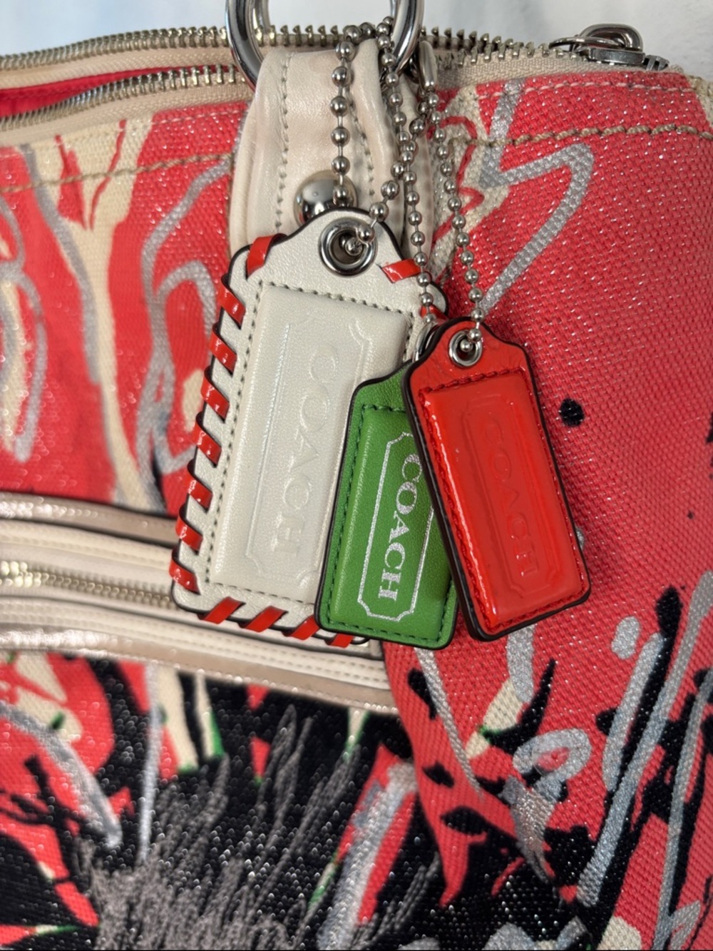 COACH POPPY Signature Coral Placed Flower Glam Limited Edition Tote Bag - Picture 4 of 15